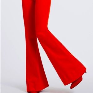 Alice + Olivia BEAUTIFUL RED HIGH RISE BELL JEAN